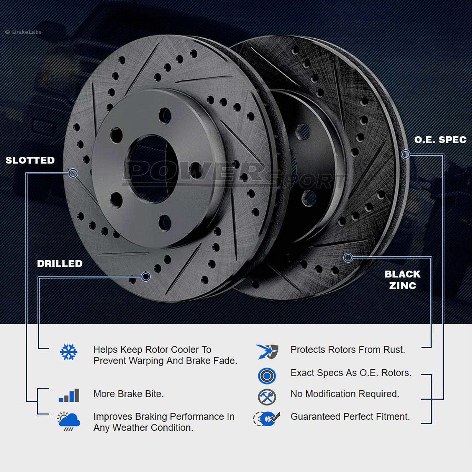 Brake Rotors [FULL KIT]POWERSPORT BLACK DRILLED SLOTTED & PADS BMW 328i eBay