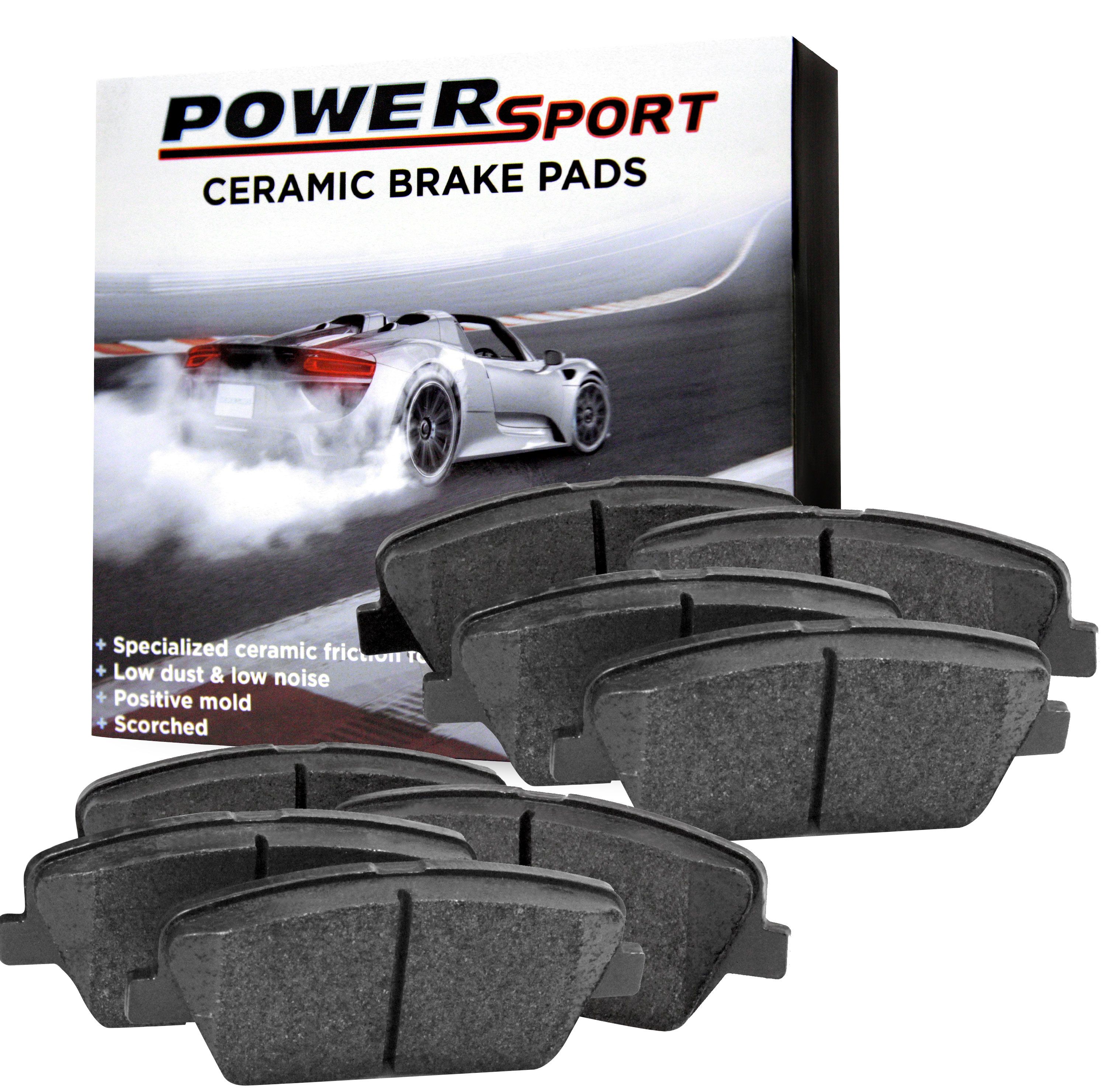 For 12-2008 Nissan Rogue PowerSport Front Rear Ceramic Brake Pads