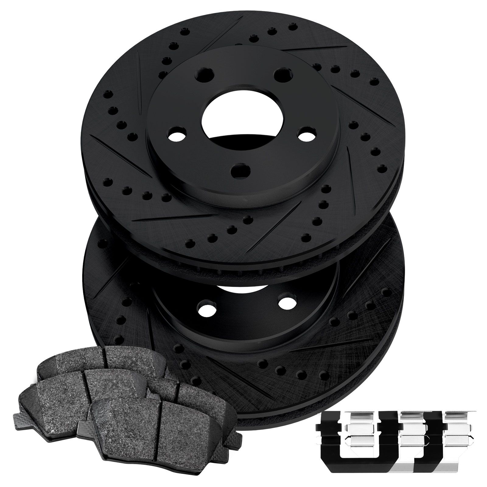 Fit 2011 2017 Nissan Juke Front Black Drill Slot Brake Rotors