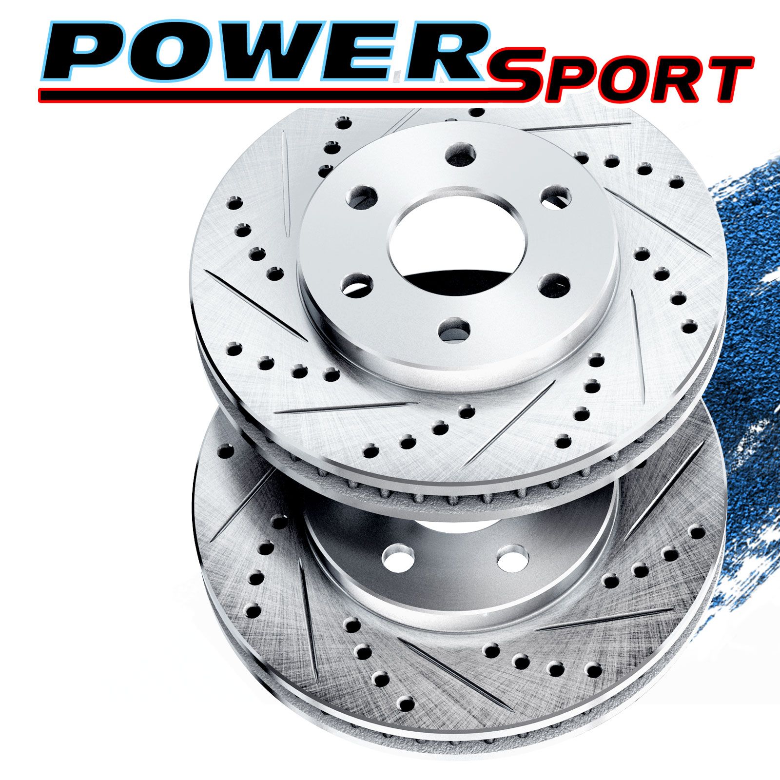 Brake Rotors Front Powersport Drilled Slotted Toyota Tacoma 2005 2012 6